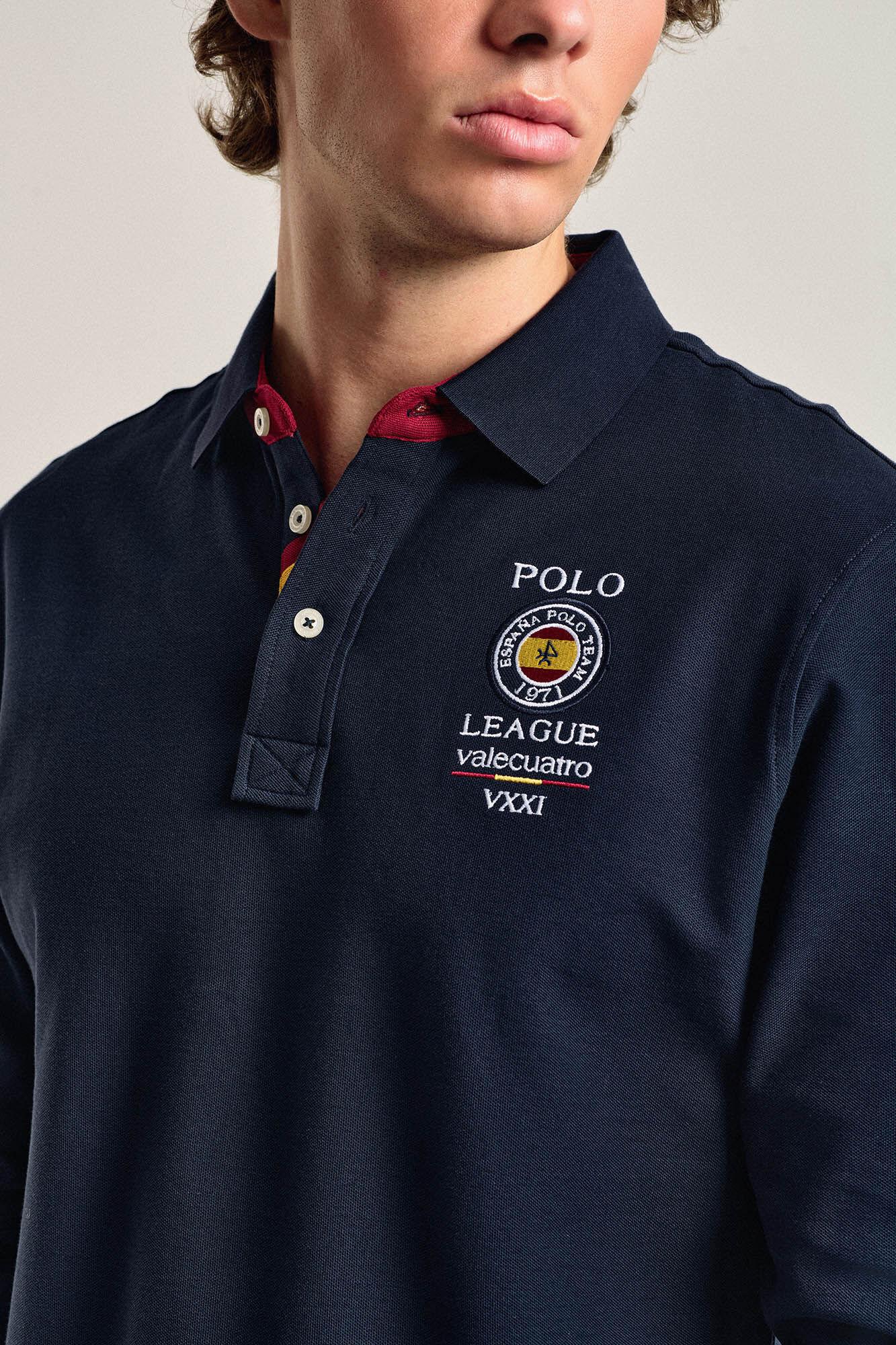 Valecuatro Polo Valecuatro de hombre azul marino escudo Espa&ntilde;a Azul marino