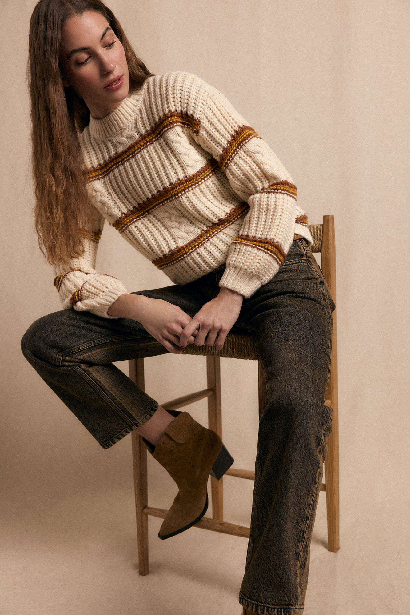 Slowlove Jeans marrom tingido Cinzento