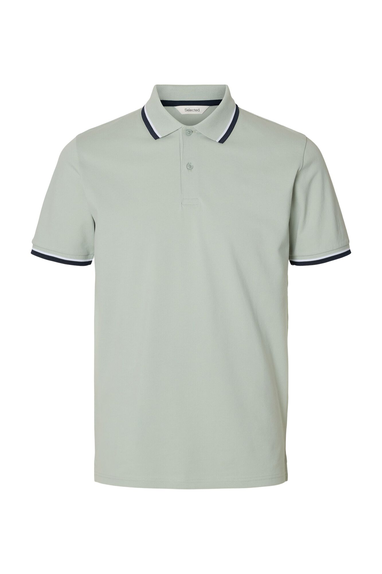 Selected Piqu&eacute; short sleeve polo shirt Kaki