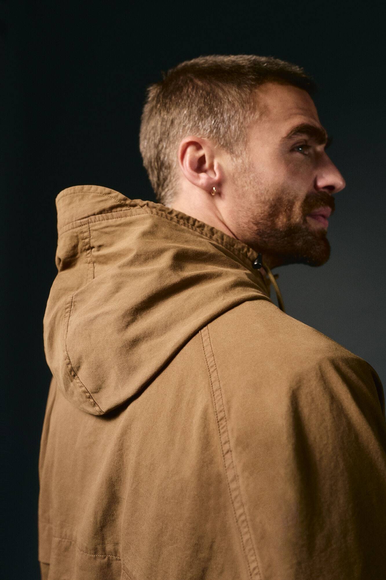 OOTO Parka curta de algod&atilde;o Castanho