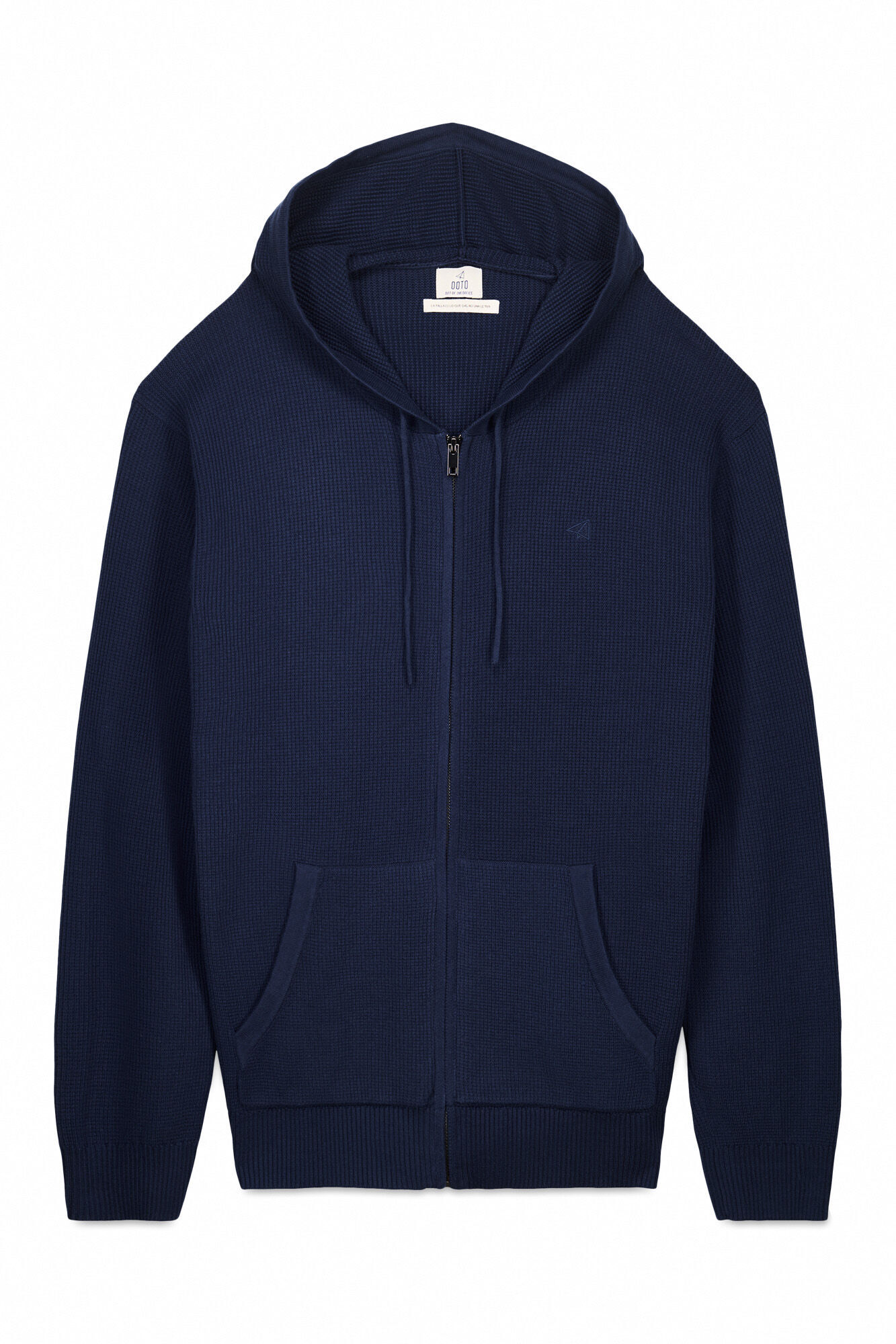 OOTO Cardigan com capuz e fecho-&eacute;clair Azul