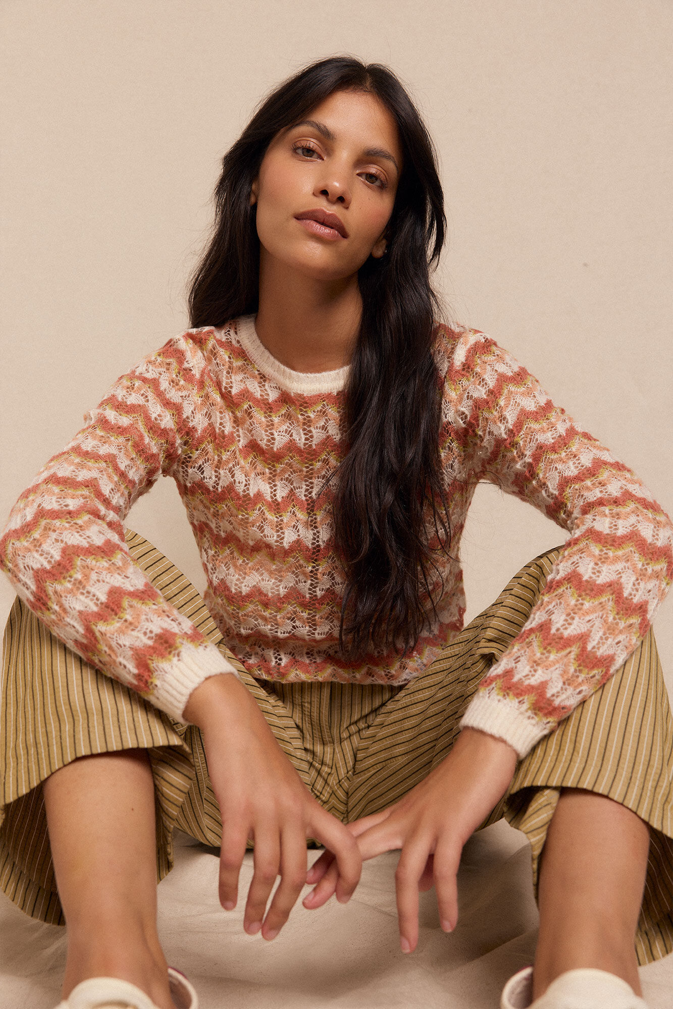 Slowlove Su&eacute;ter vazado multicolor Multicolorido