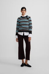 Silbon Camisola riscas com bot&otilde;es Multicolorido