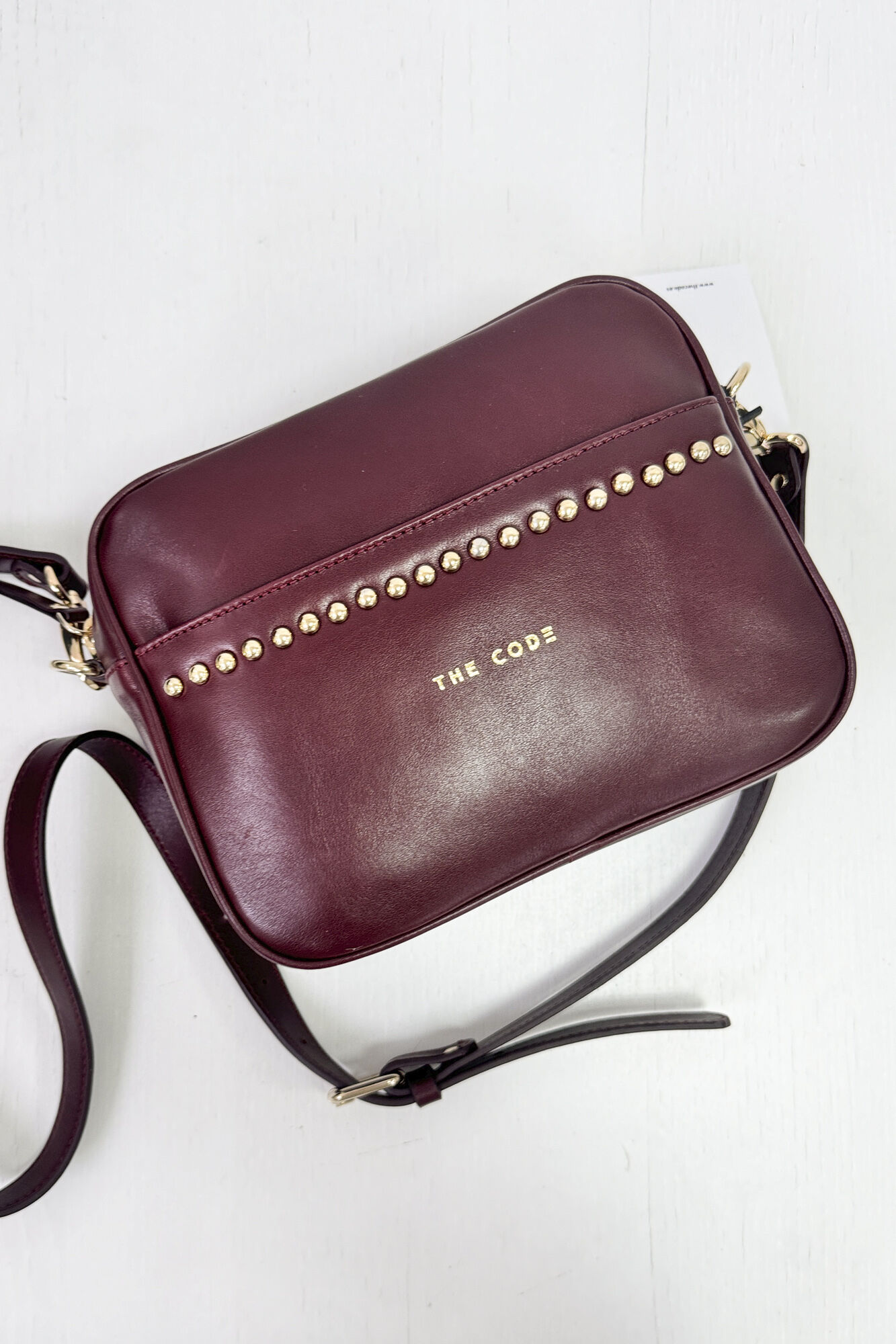 The Code Rock burgundy leather shoulder bag Maroon