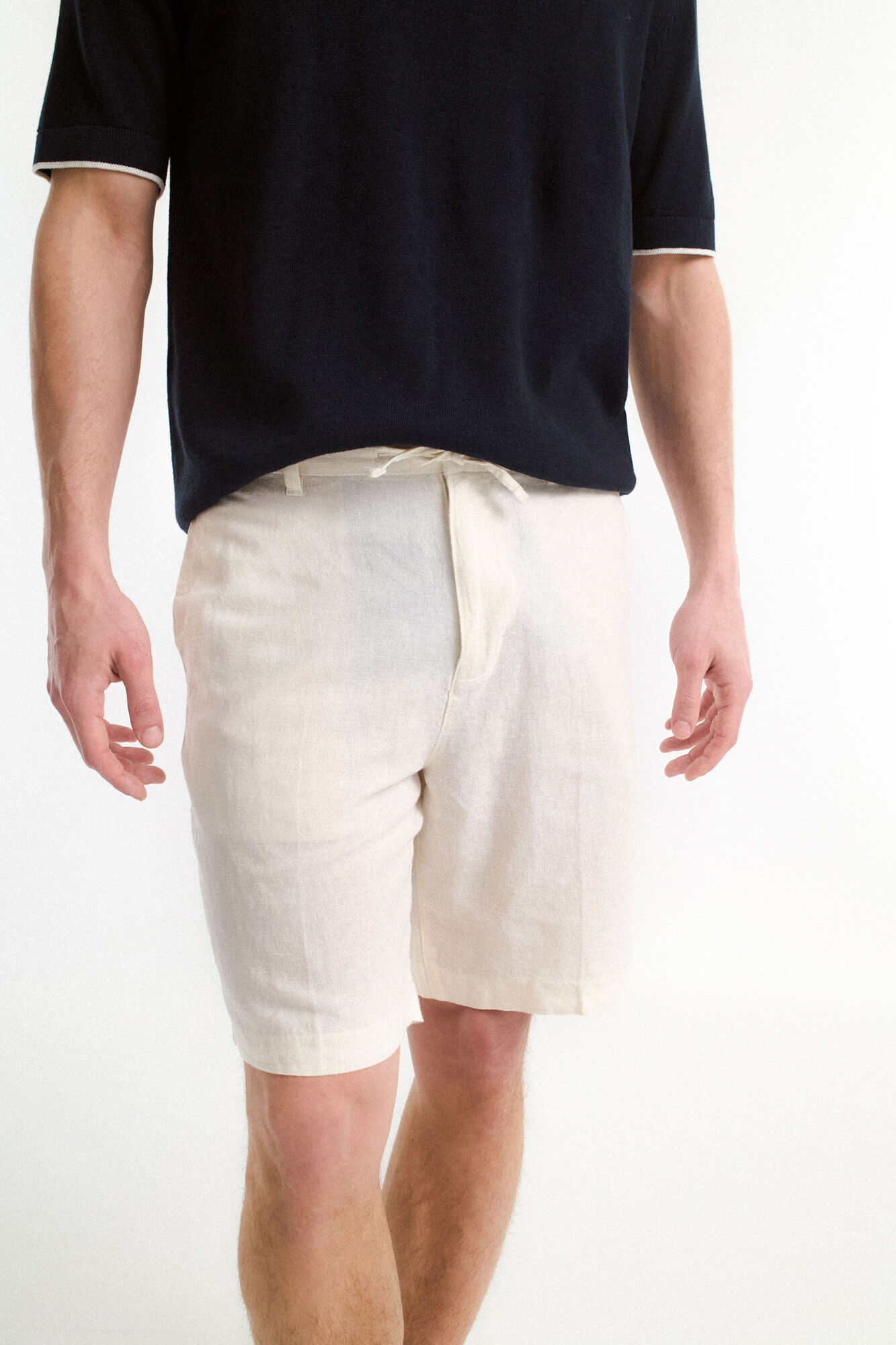 Selected Cal&ccedil;as chino curtas Branco