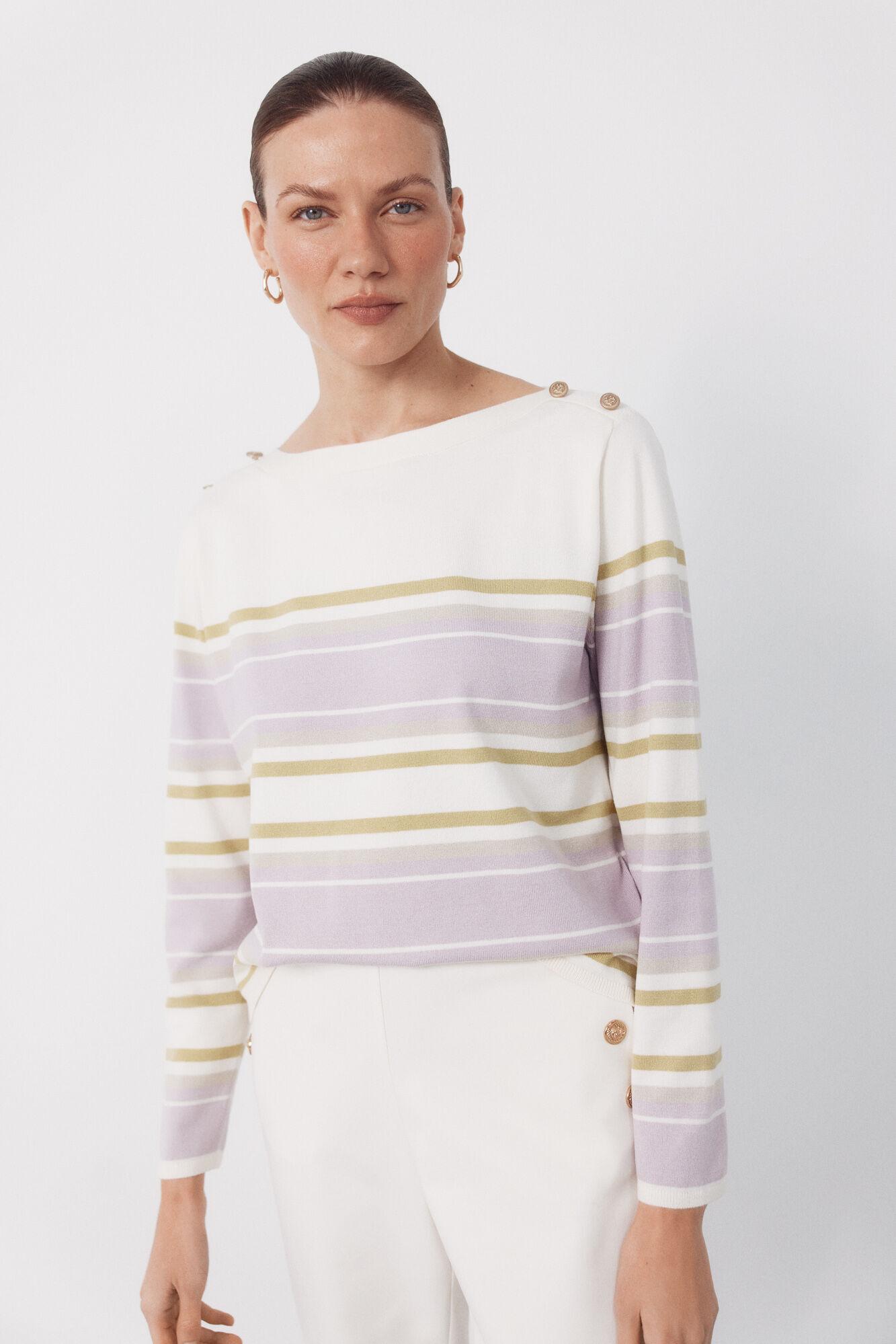 Cortefiel Striped button jumper