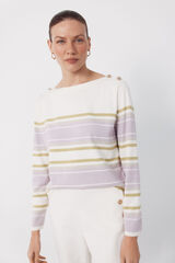 Cortefiel Striped button jumper Lilac