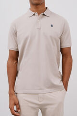 Cortefiel Basic piqu&eacute; polo shirt Beige