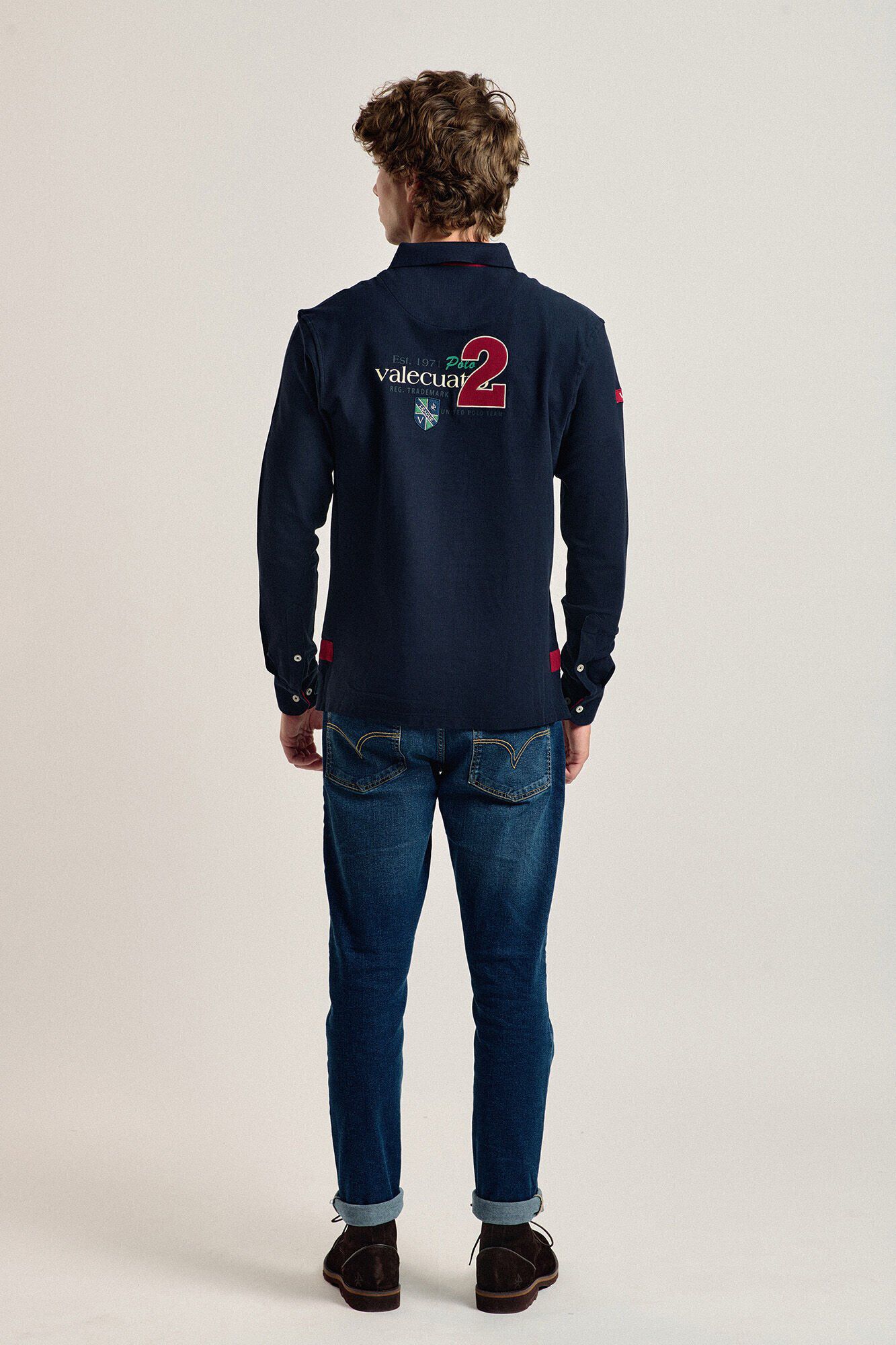 Valecuatro Valecuatro men's navy blue polo shirt Navy