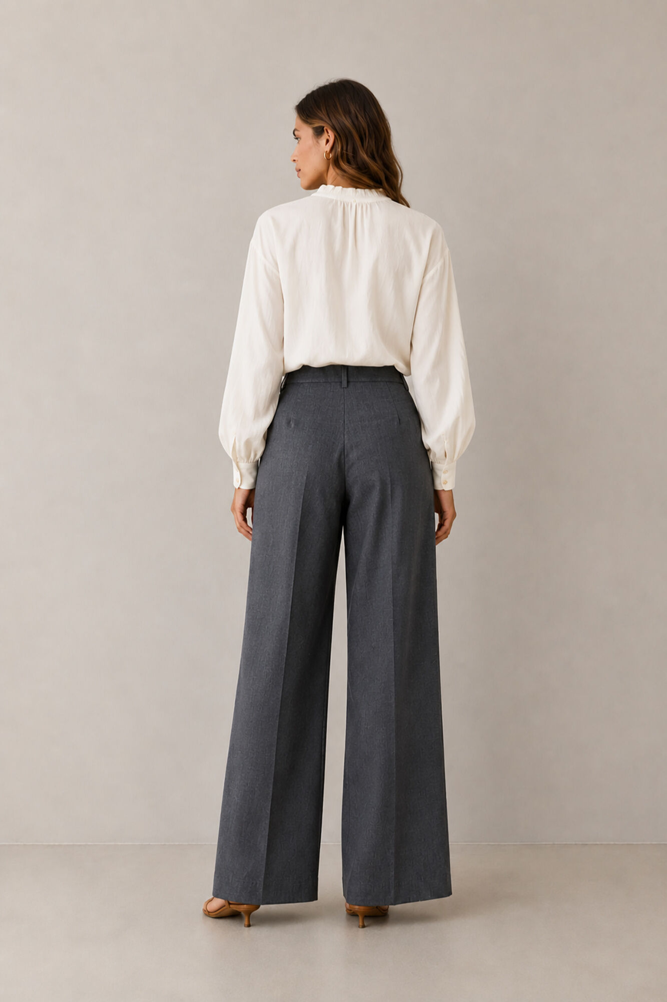Vila Cal&ccedil;a wide leg Cinzento
