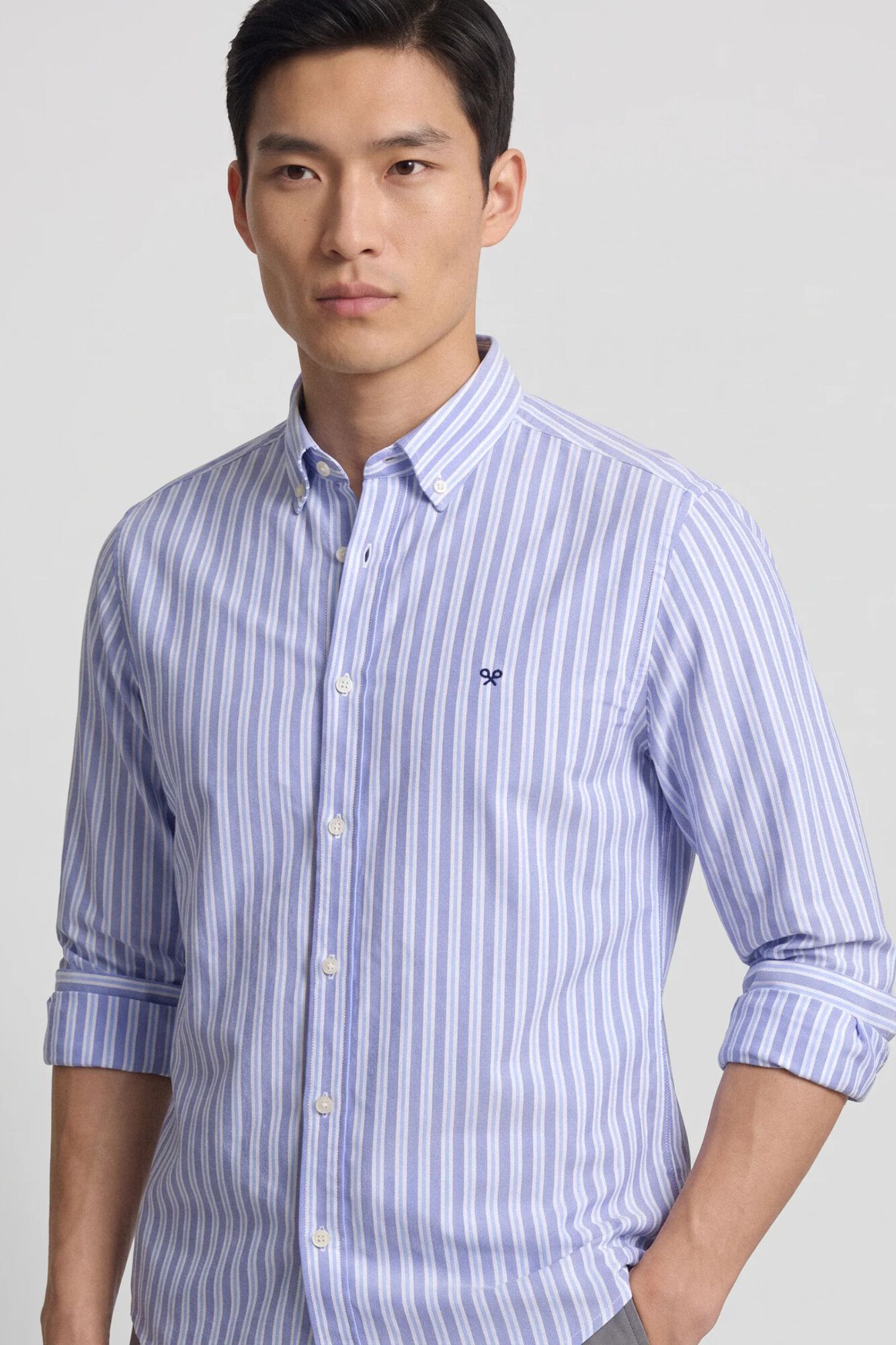 Silbon Camisa sport oxford riscas bicolores