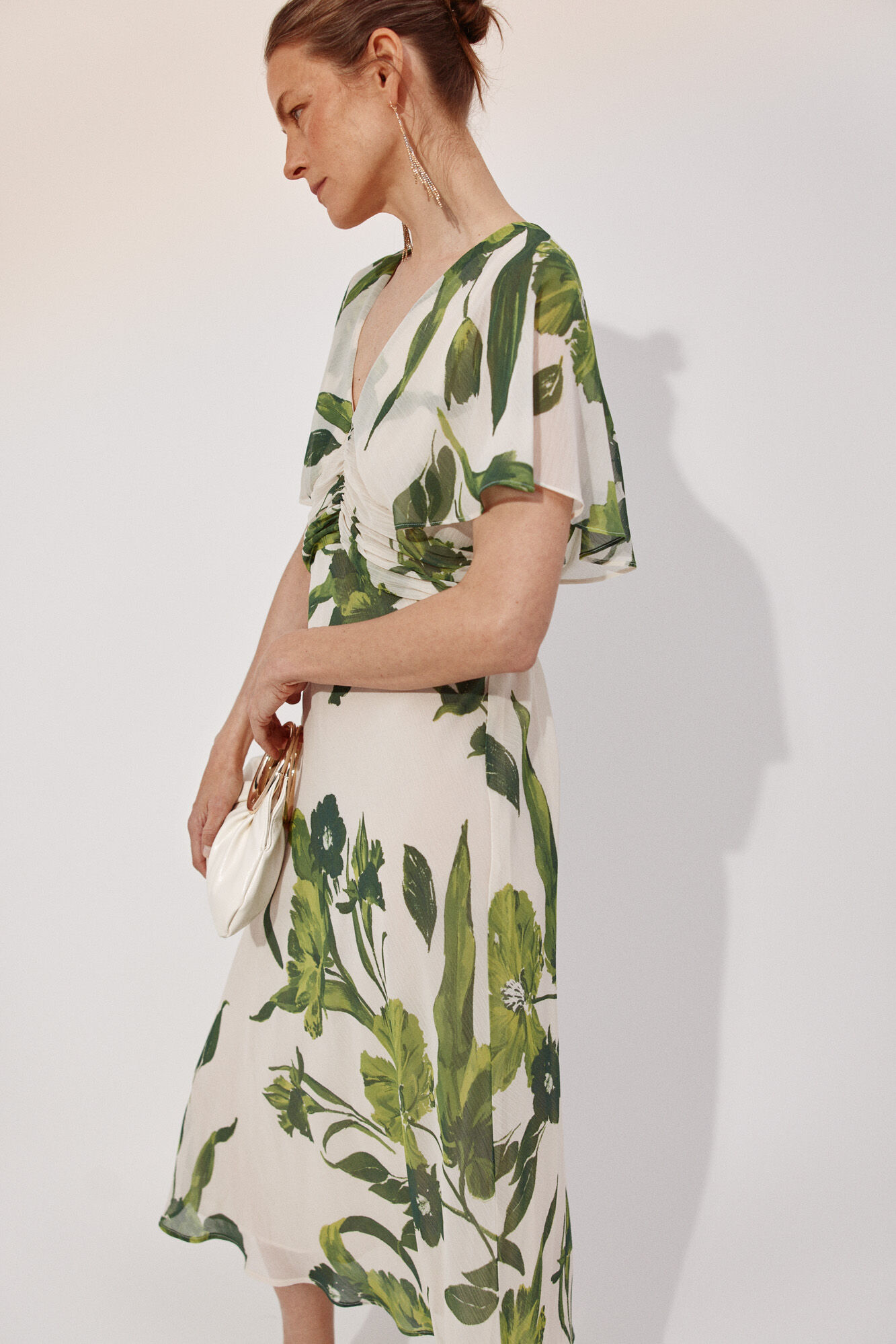 Cortefiel Fluid dress Printed white