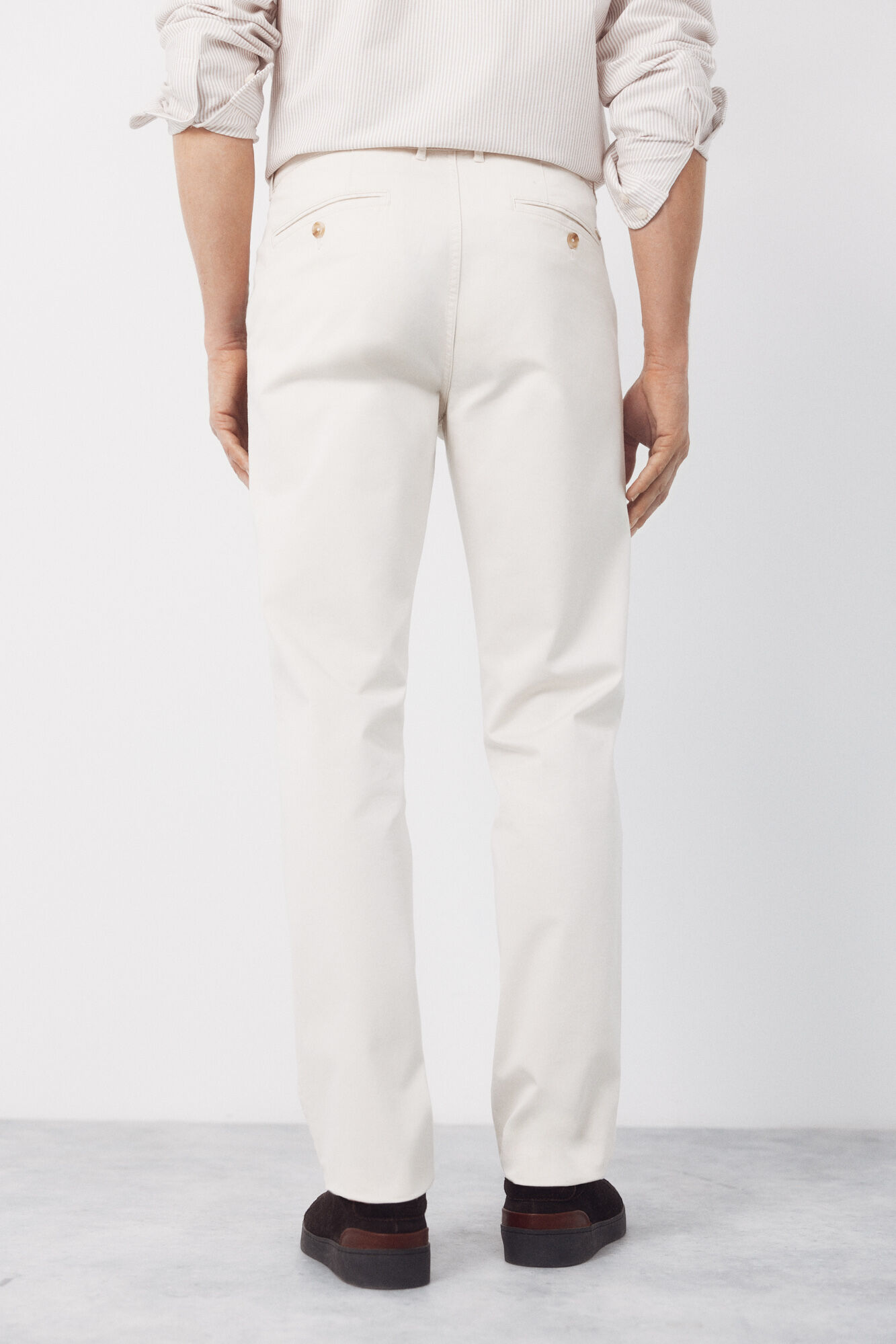 Cortefiel Slim fit lightweight chinos Ivory