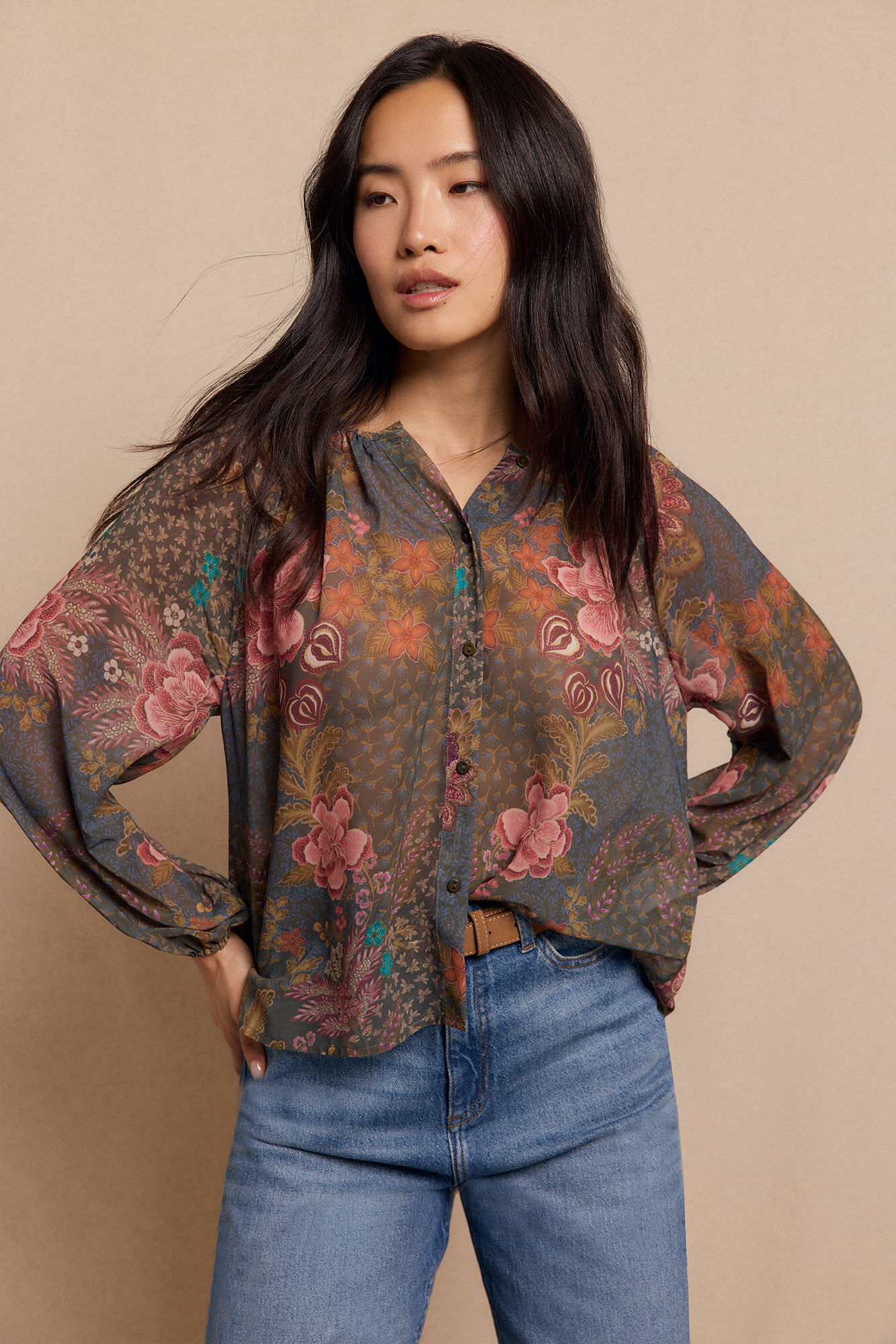 Slowlove Blusa estampada fluida