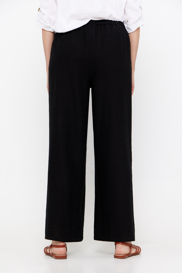 Cortefiel Linen pyjama trousers Black