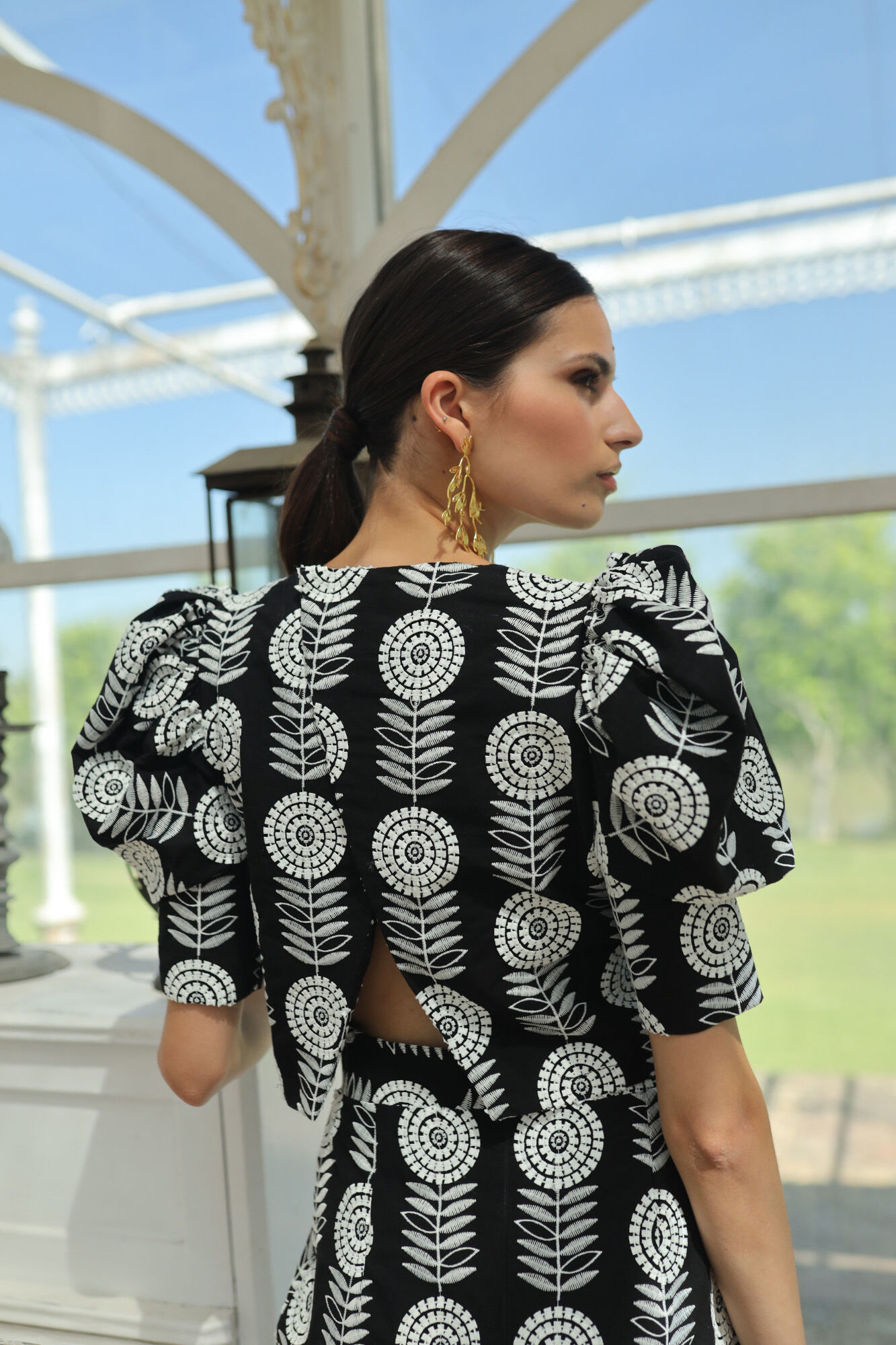 Panambi Top de manga corta con volumen