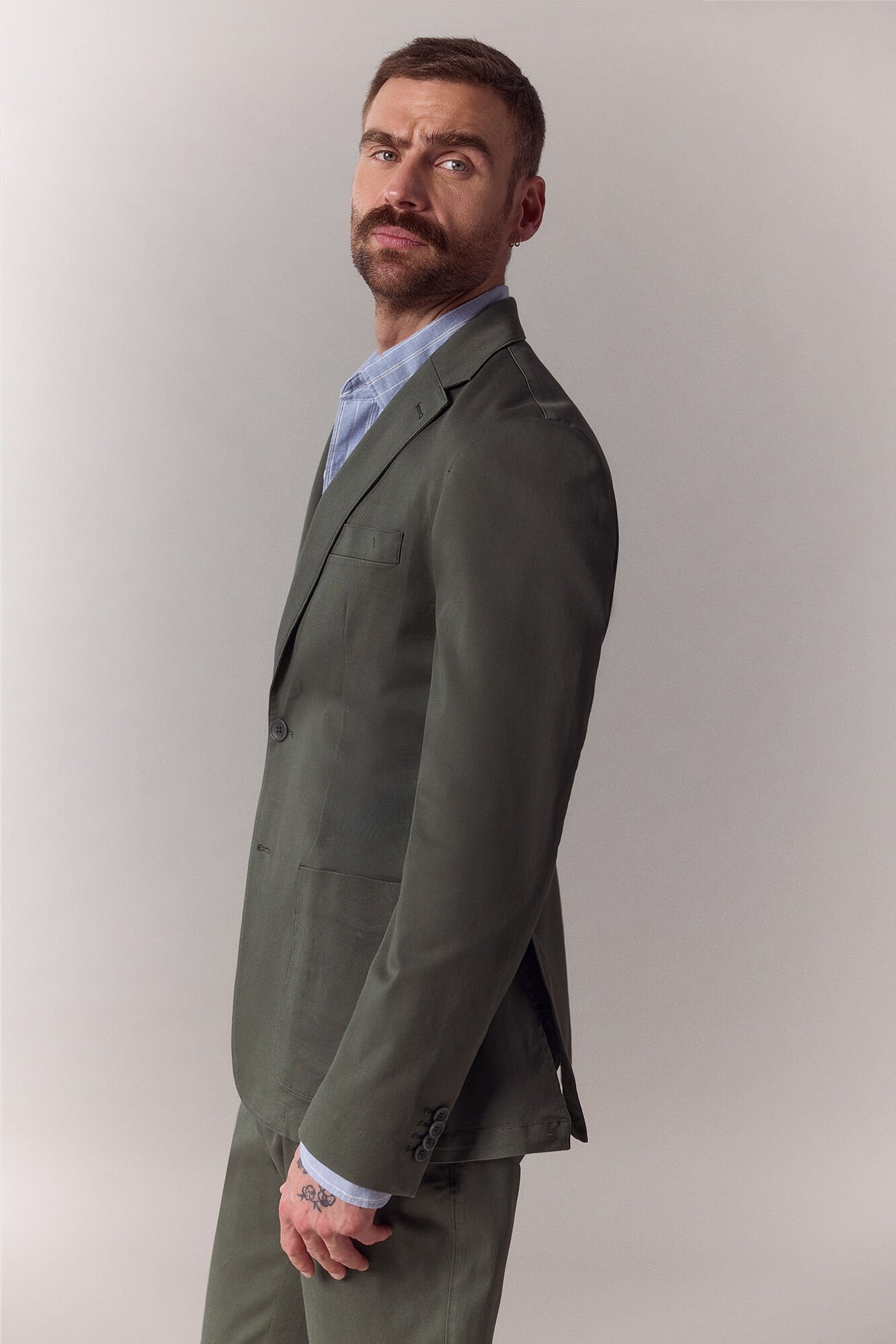 OOTO Blazer coordenado em algod&atilde;o Verde