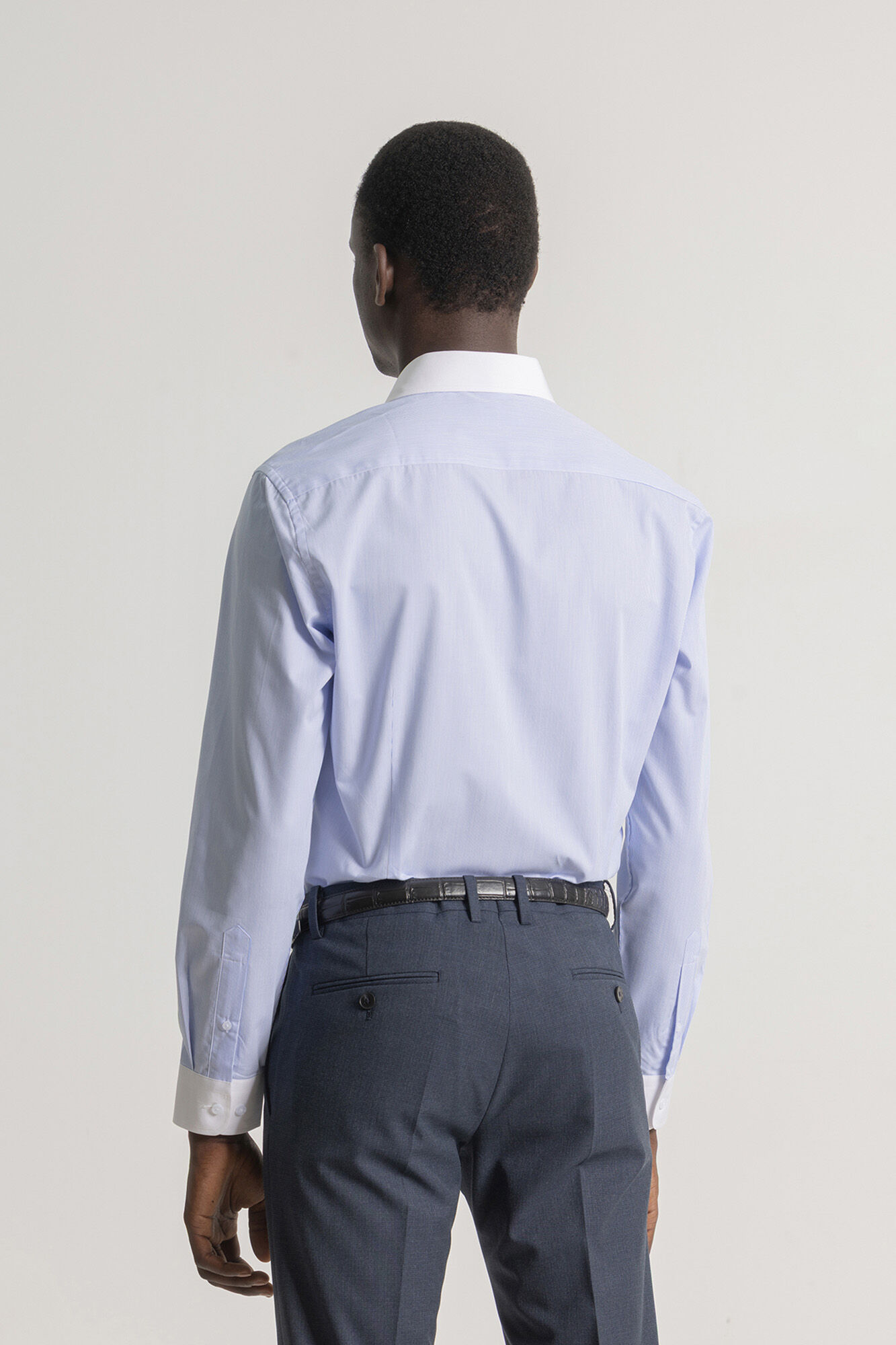 PuroEGO Camisa vestir regular mil rayas Azul