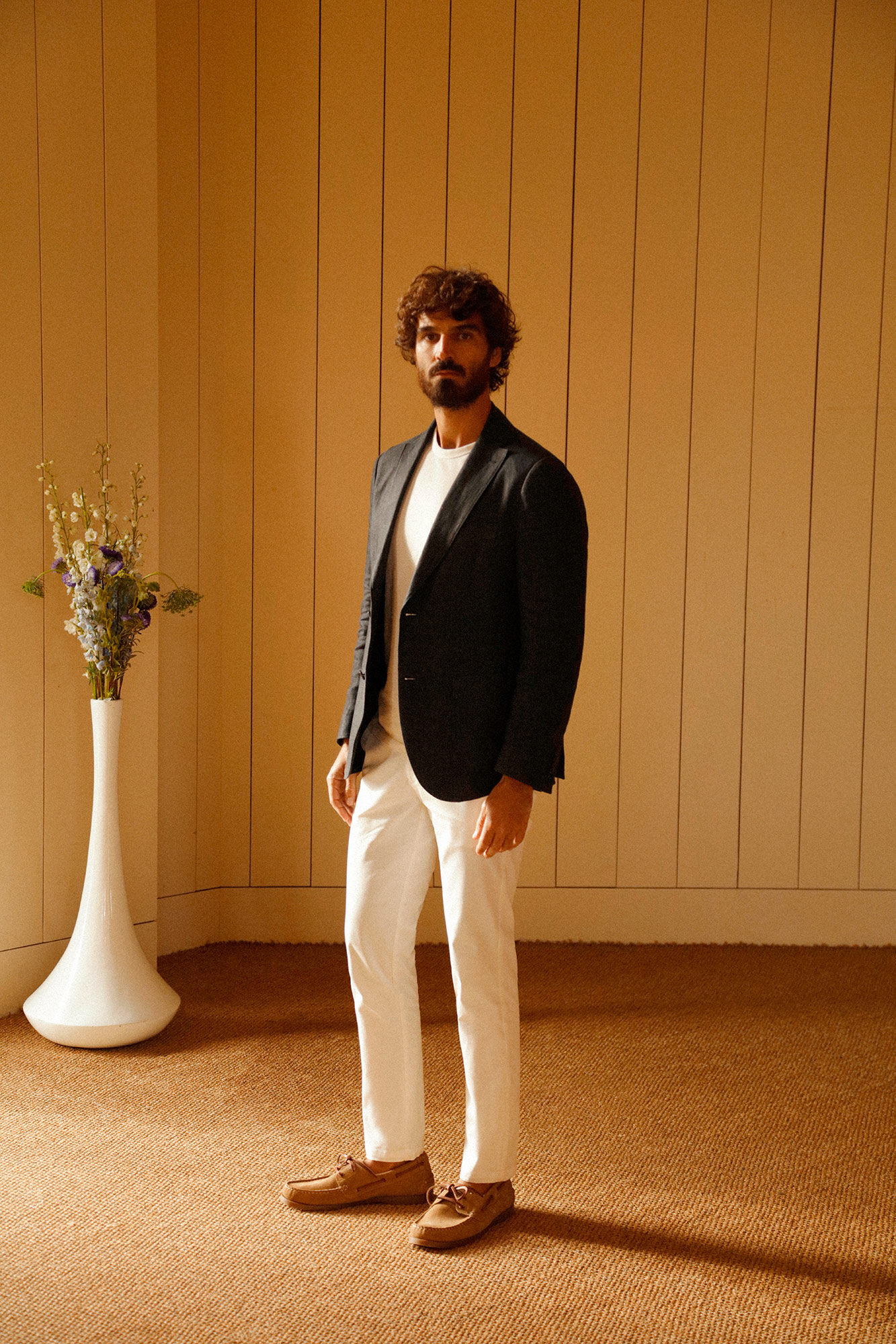 OOTO Blazer slim linho  Cinzento