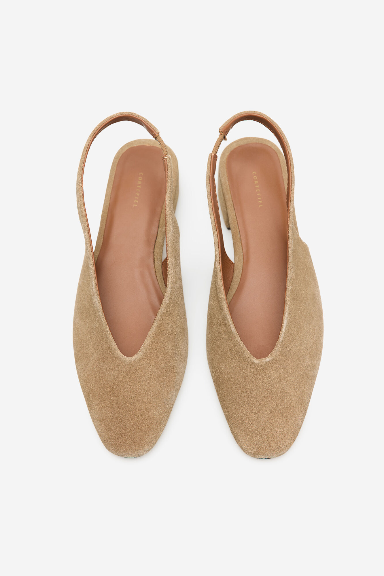 Cortefiel Leather slingback heeled shoe