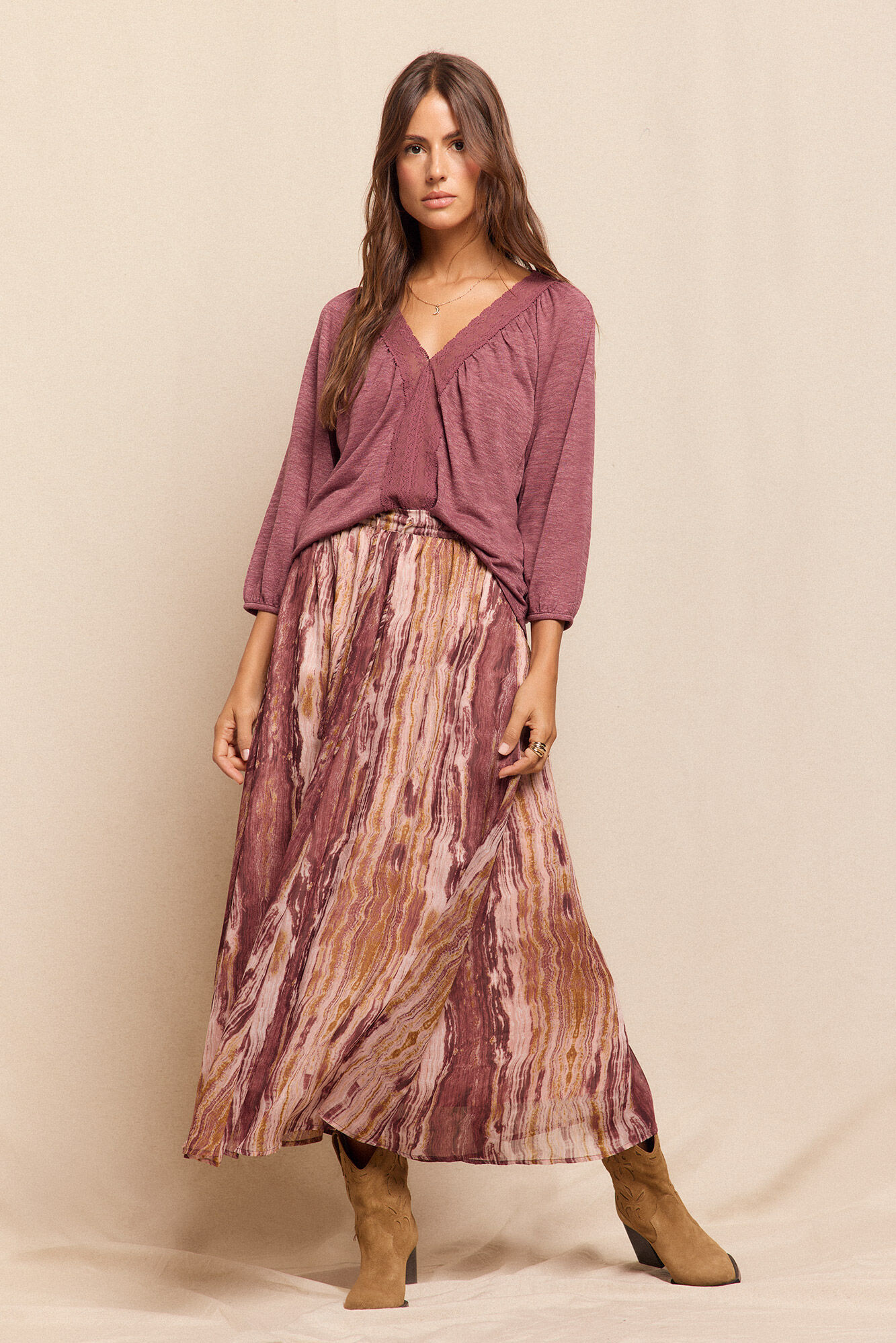 Slowlove Saia midi estampada