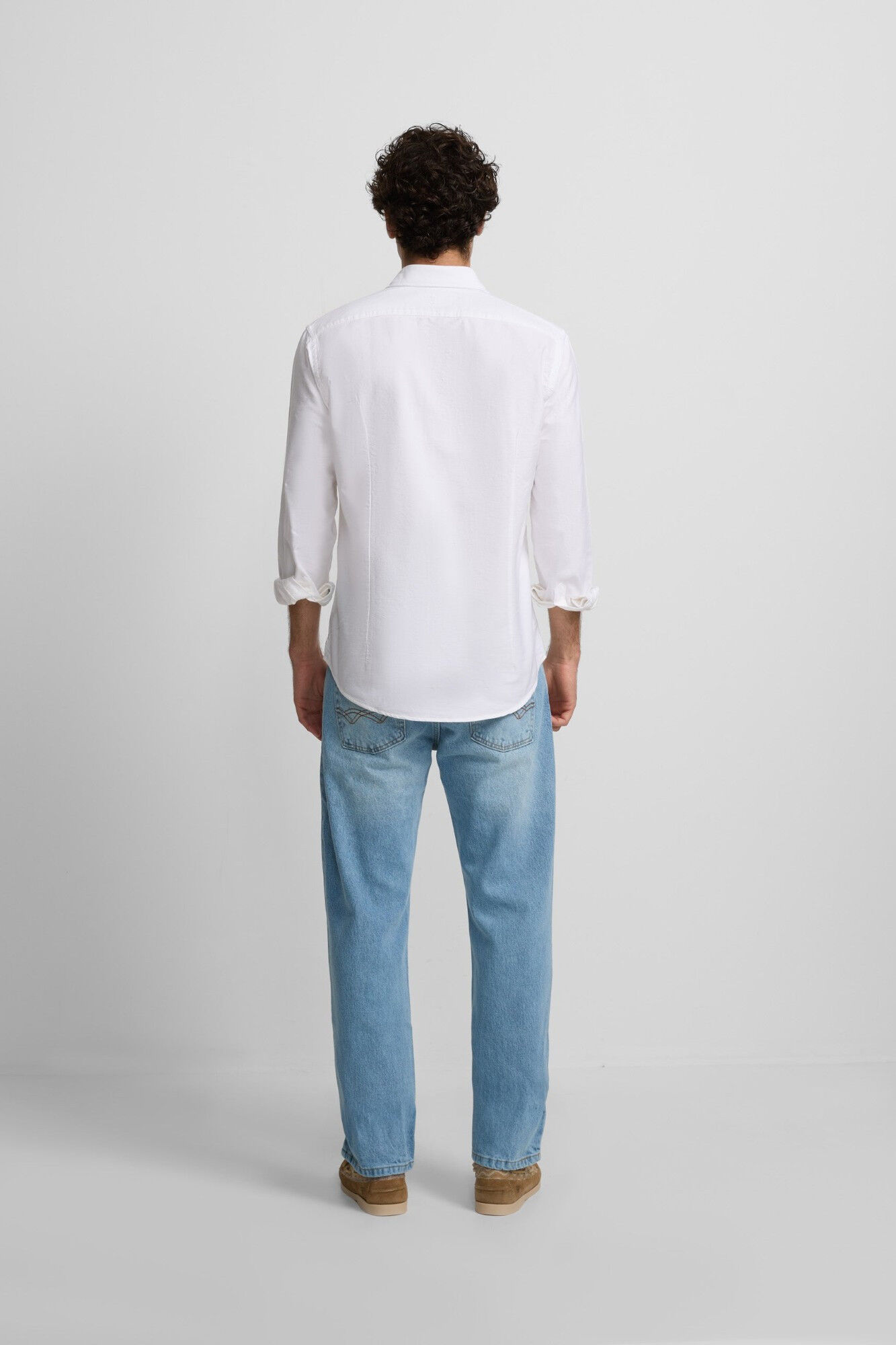 Silbon Camisa sport oxford cutaway Blanco