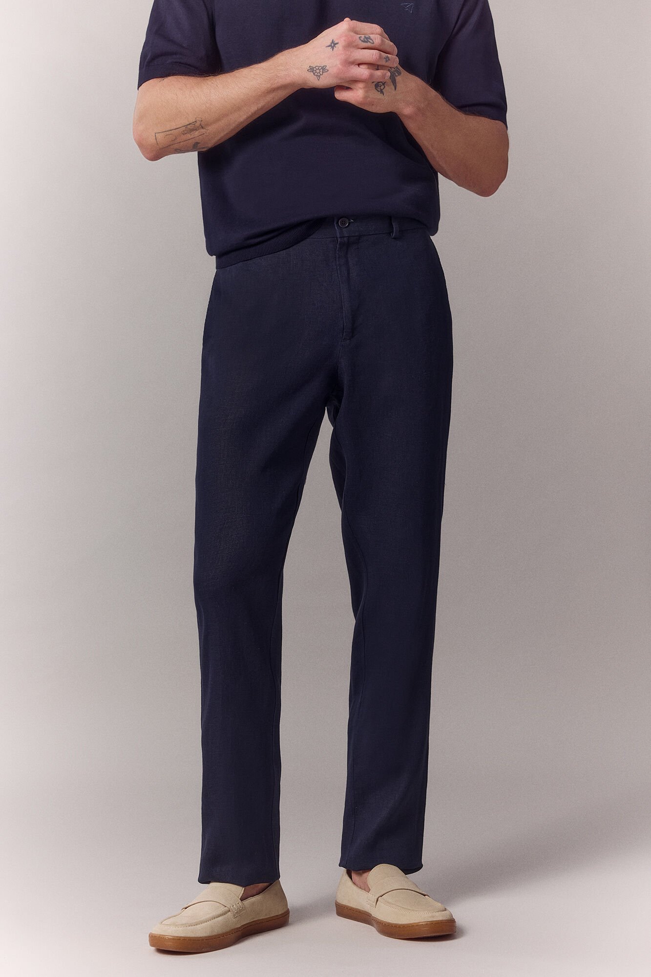 OOTO Cal&ccedil;a de fato coordenado em linho