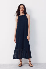 Cortefiel Structured halterneck dress Navy