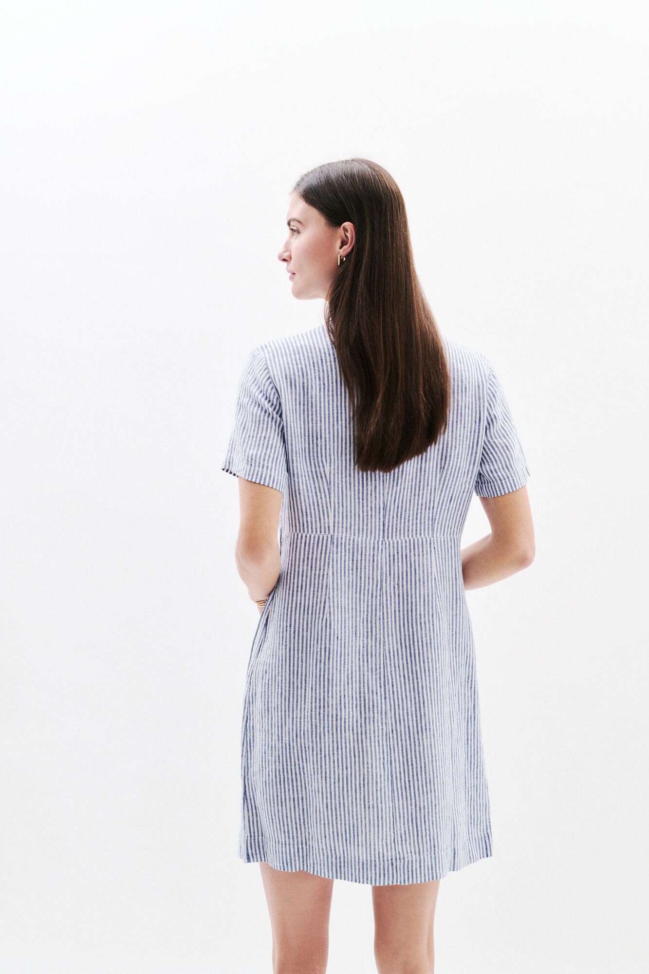 Caroll Vestido de manga curta Laure1 Azul