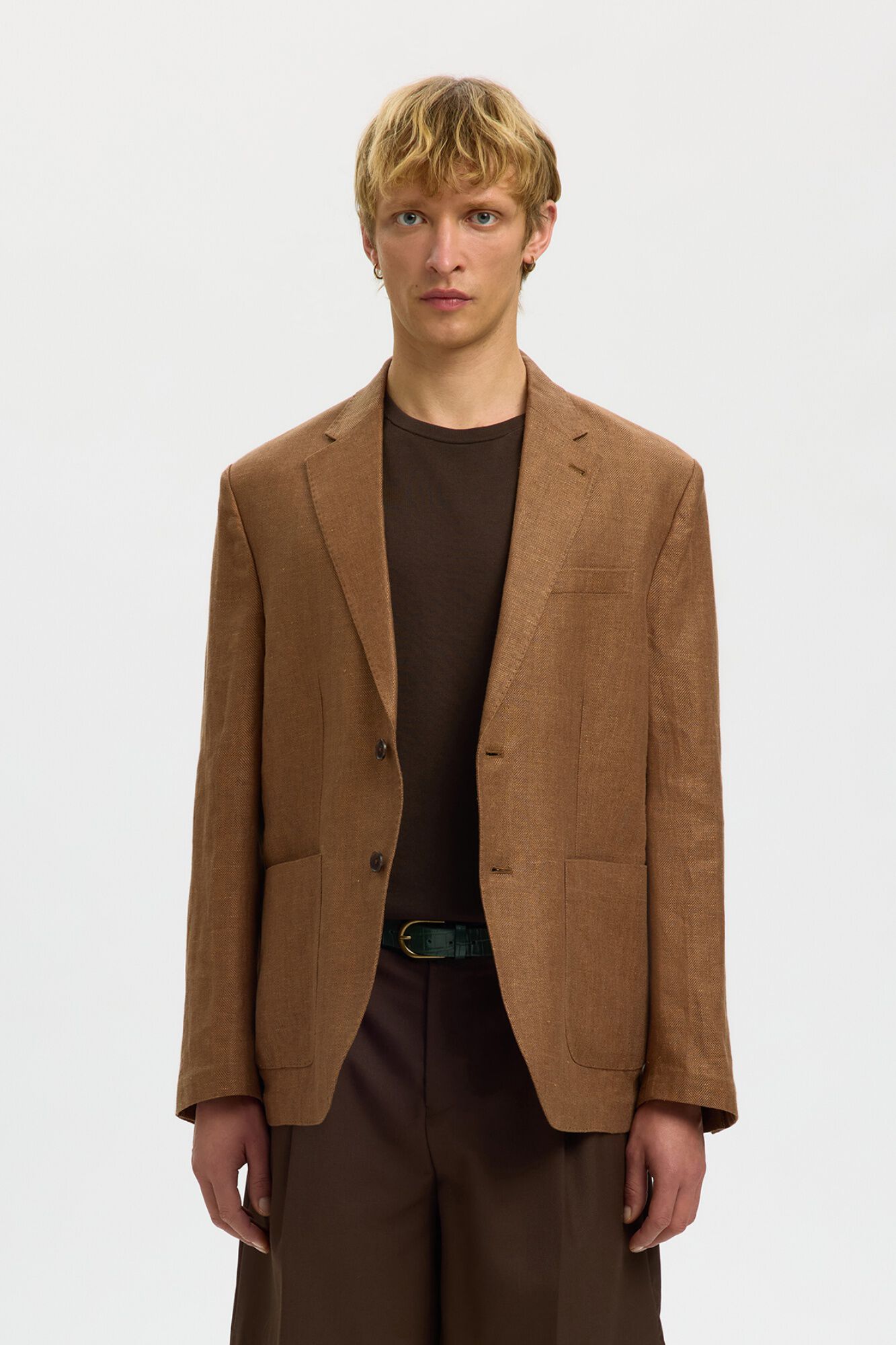 Selected Chaqueta lino con solapa