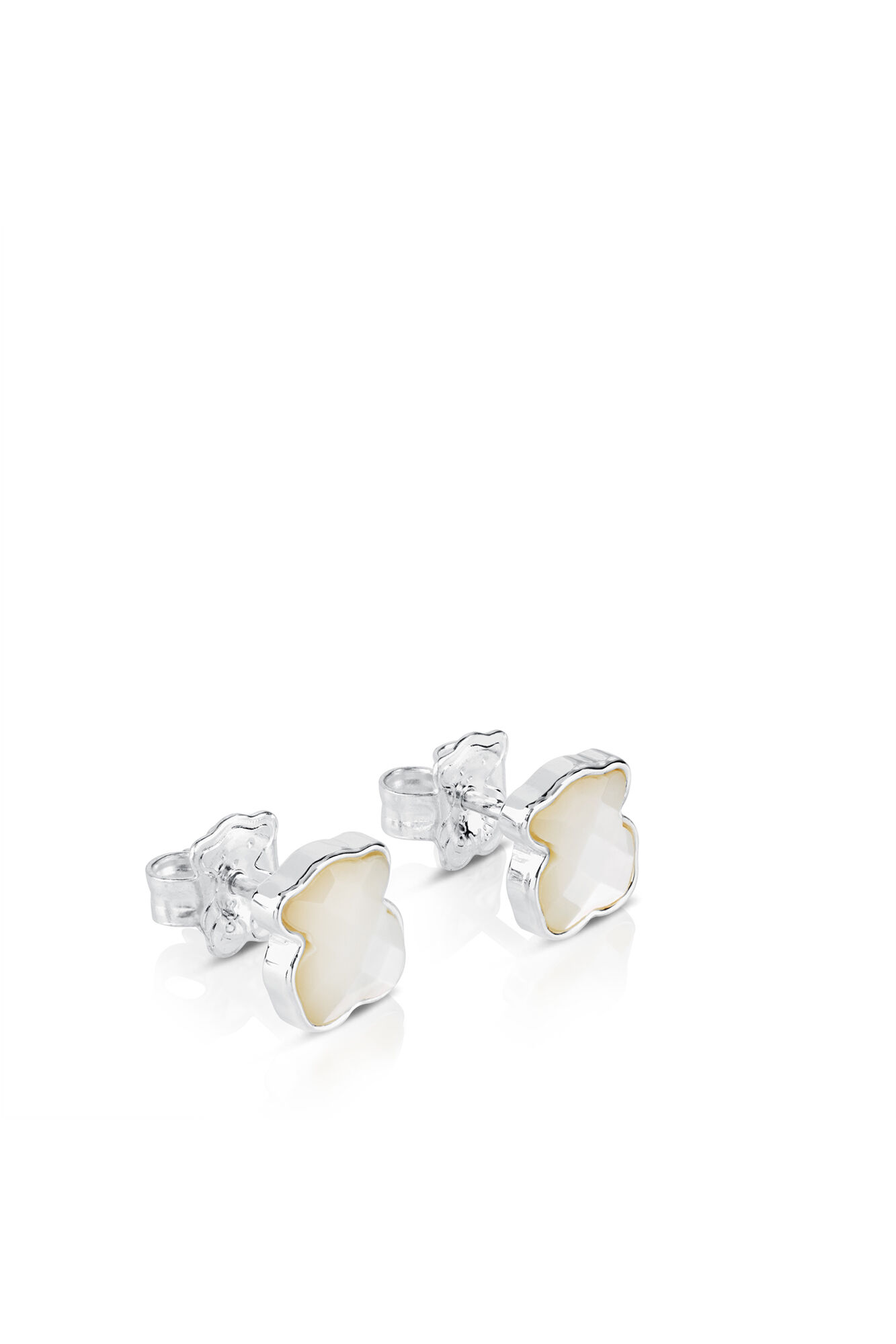 Tous Brincos urso de prata e n&aacute;car Cinzento