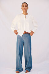 Cortefiel Blouse with embroidered detail White