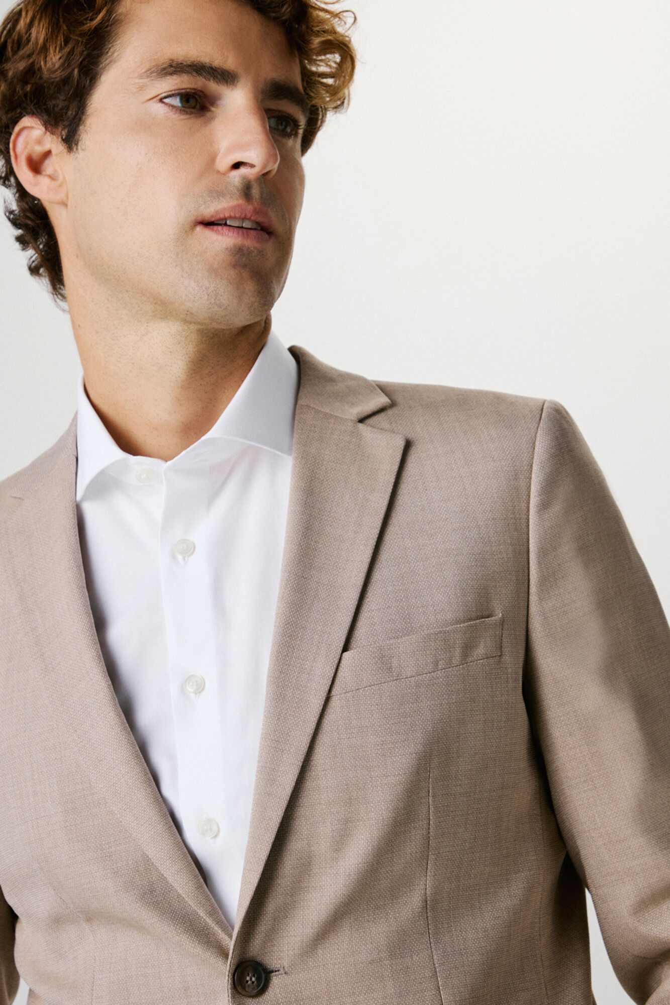 Selected Americana Slim Fit con lana Marr&oacute;n