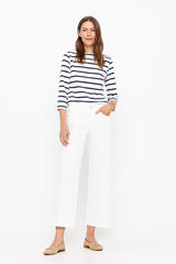 Cortefiel Cropped palazzo jeans White