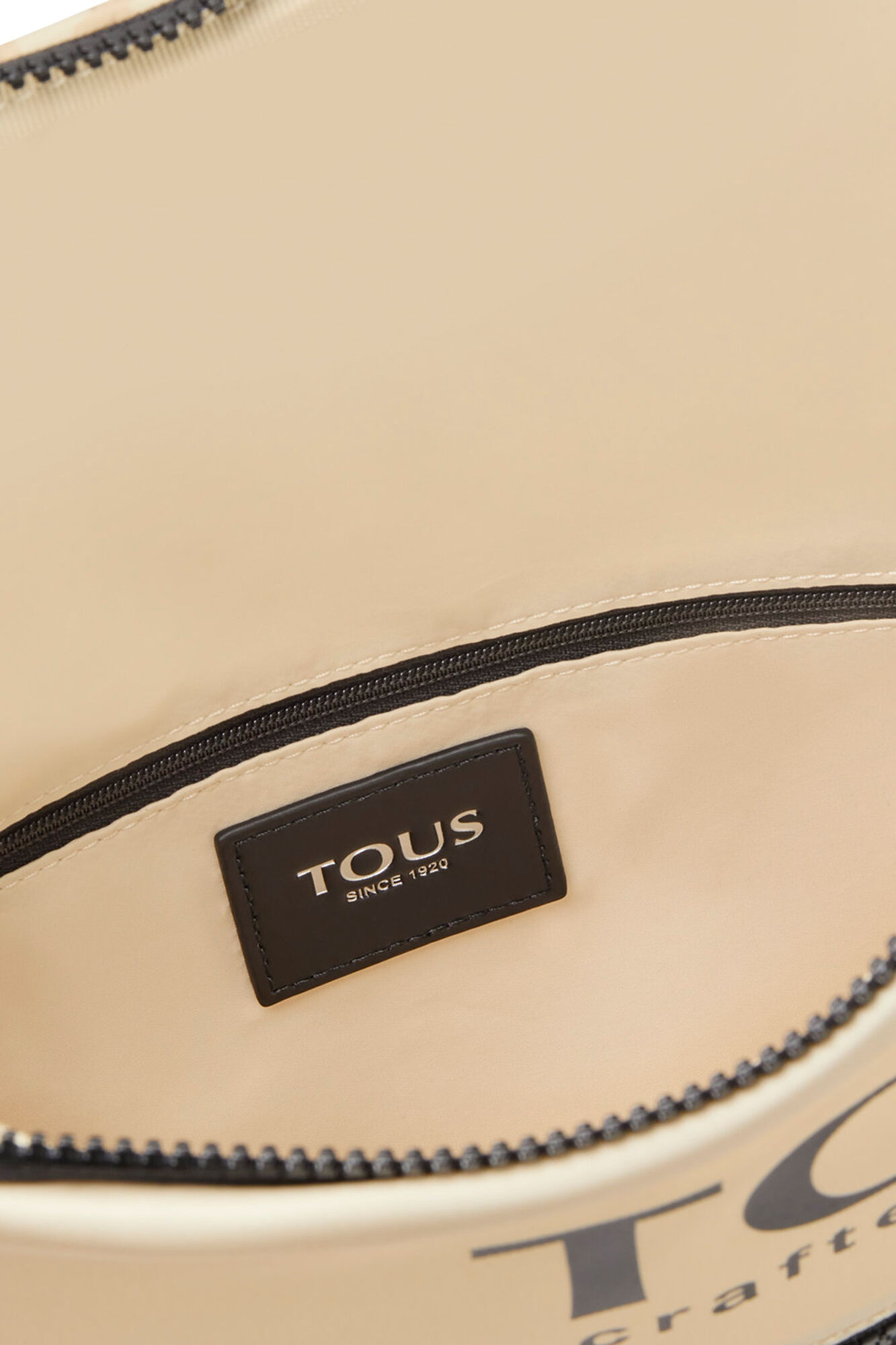 Tous Mochila plana beige Kaos Mini Evolution Nylon Beige