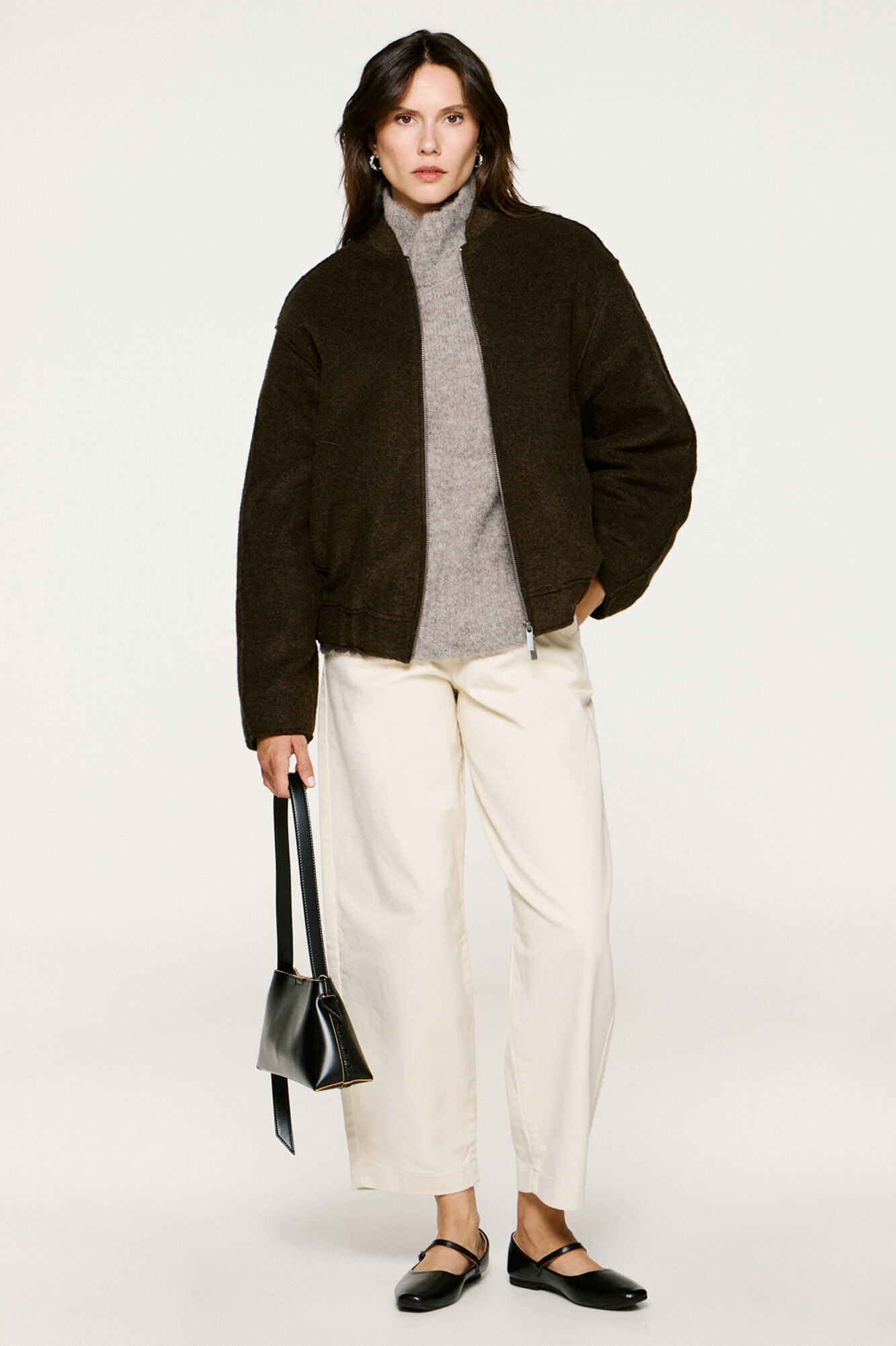 Selected Casaco bomber de l&atilde;. 