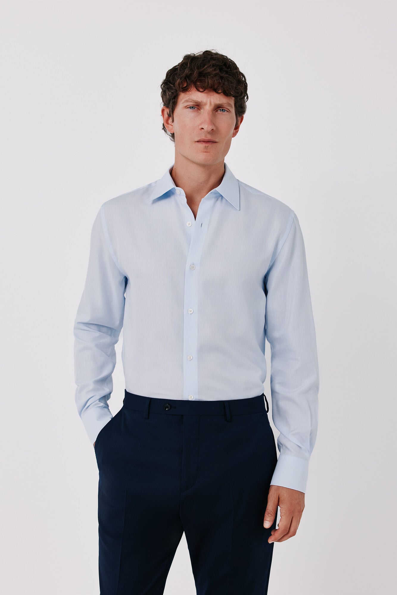Cortefiel Striped cotton Tencel dress shirt