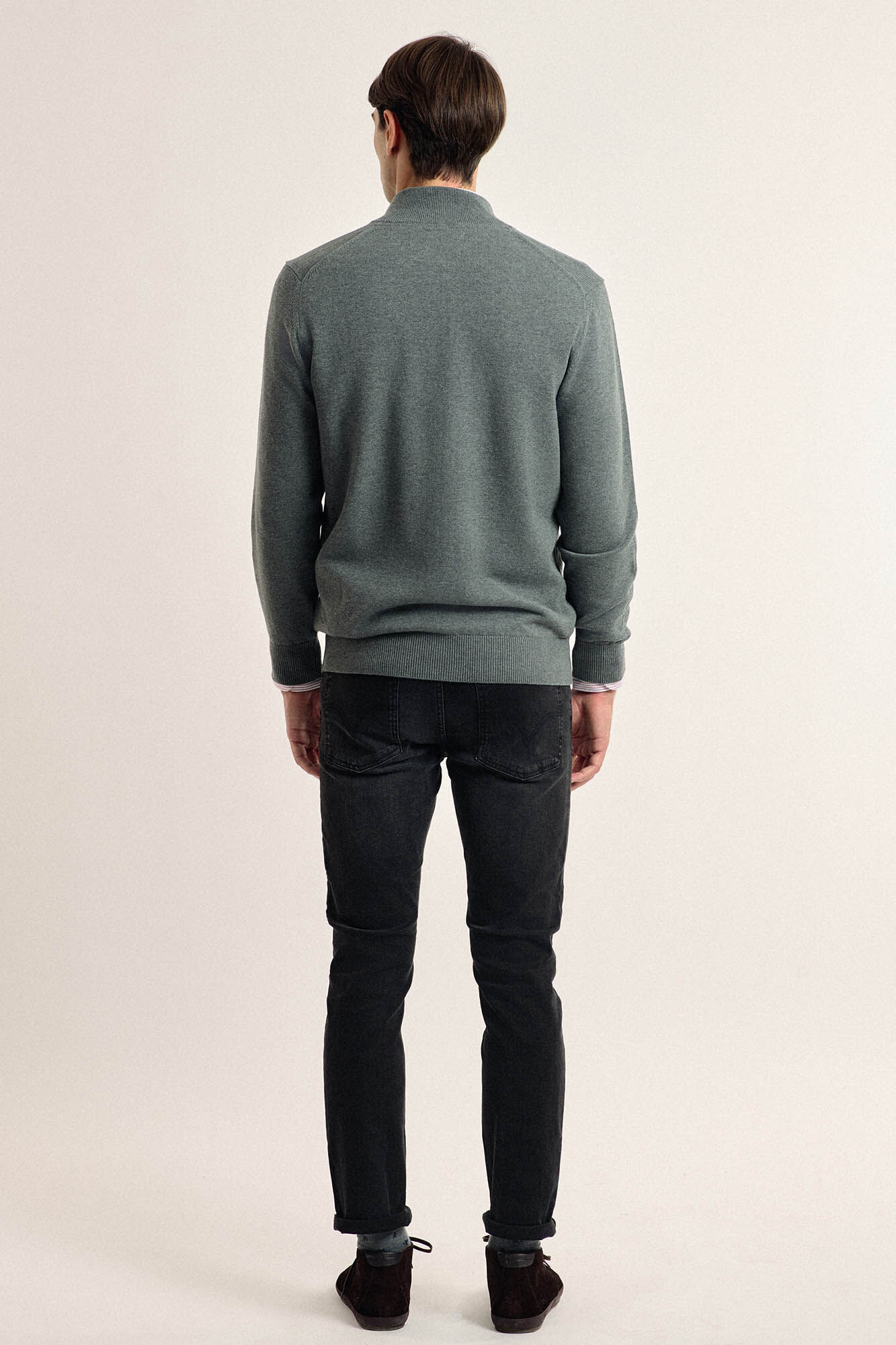 Valecuatro Cardigan Valecuatro cuello mock color gris Gris