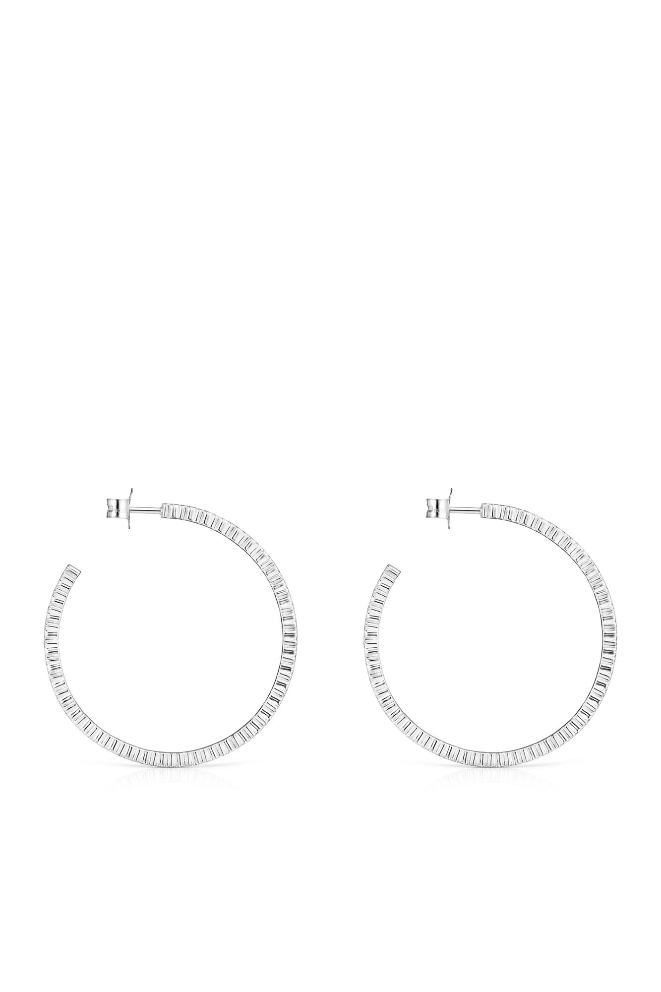 Tous Pendientes aro grandes de plata Gris