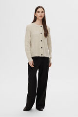 Selected Casaco de malha de lã e alpaca. Tostado