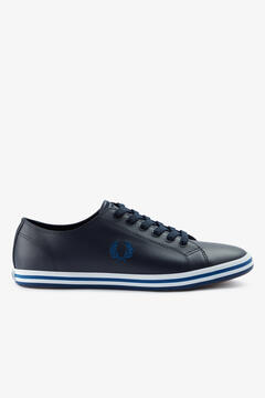 Cortefiel Kingston leather trainer Navy
