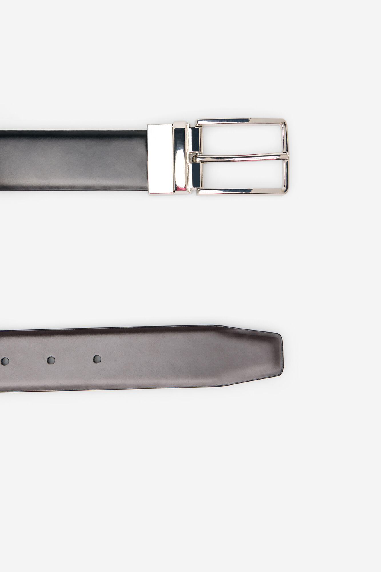 Cortefiel Reversible leather belt Black