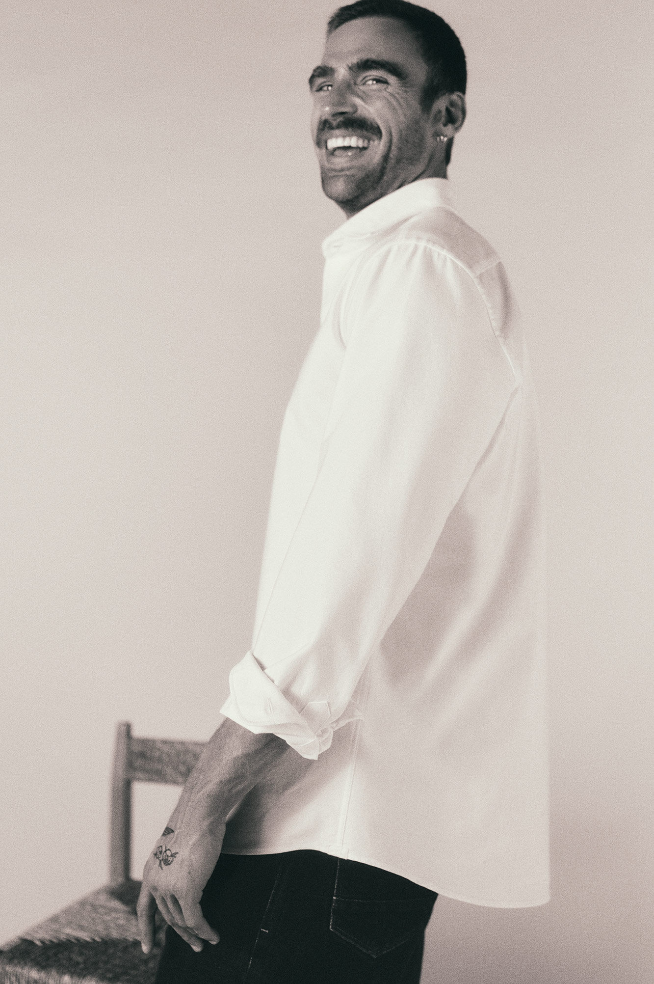 OOTO Camisa oxford lisa de manga comprida Branco