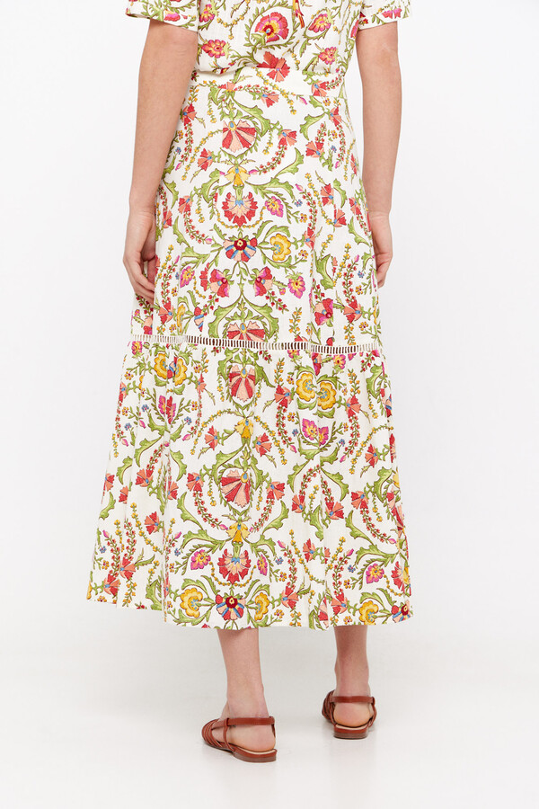 Cortefiel Printed flared skirt Multicolour