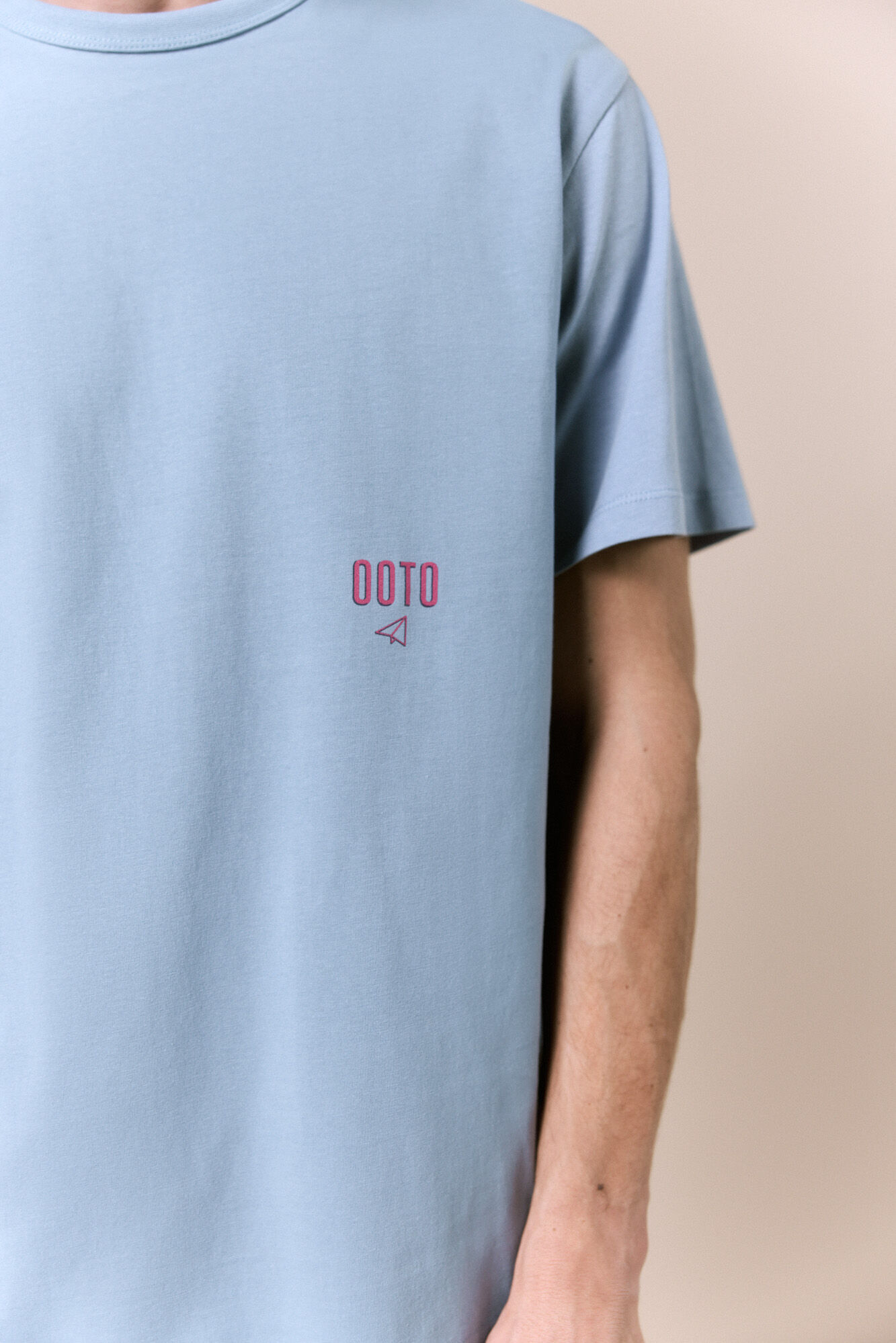 OOTO Camiseta lavada con logo Azul
