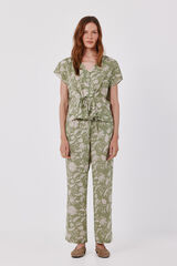 Cortefiel Cal&ccedil;a fluida estampada Verde