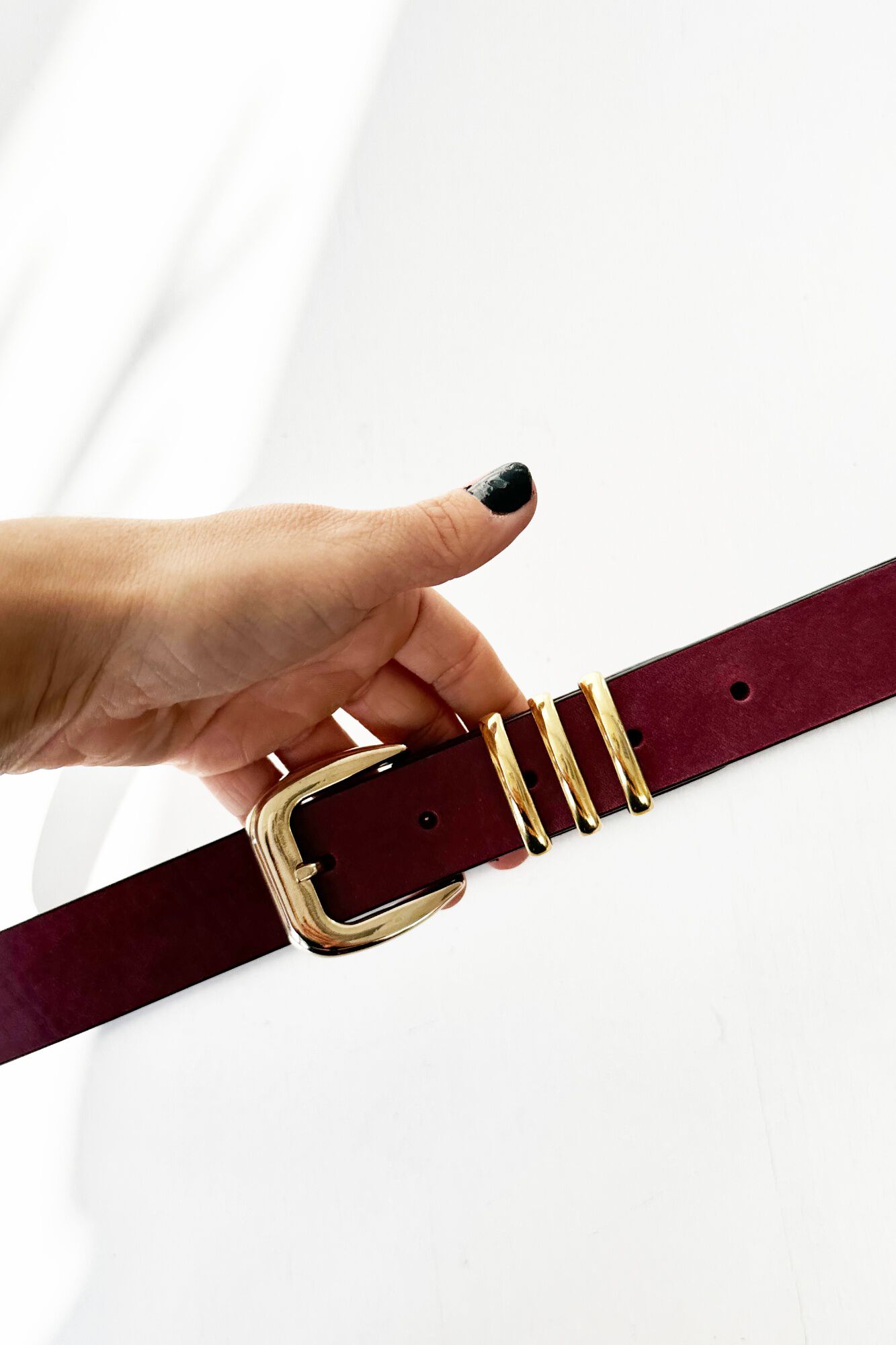 The Code Braided leather belt Maroon