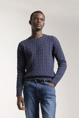 PuroEGO Malha de algodão trançada Azul