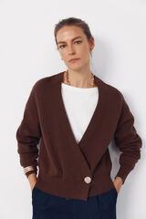 Cortefiel Long sleeve gold jacket Dark brown