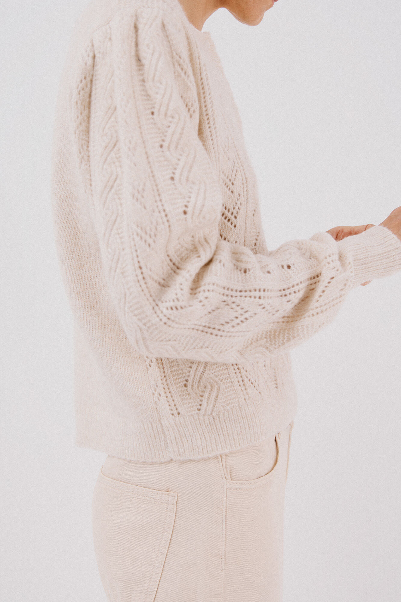 Cortefiel jersey-knit vest Ivory